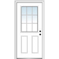 Steel Primed Left-Hand Inswing 1/2 Lite 2-Panel Prehung Front Door 36" x 80" O74217