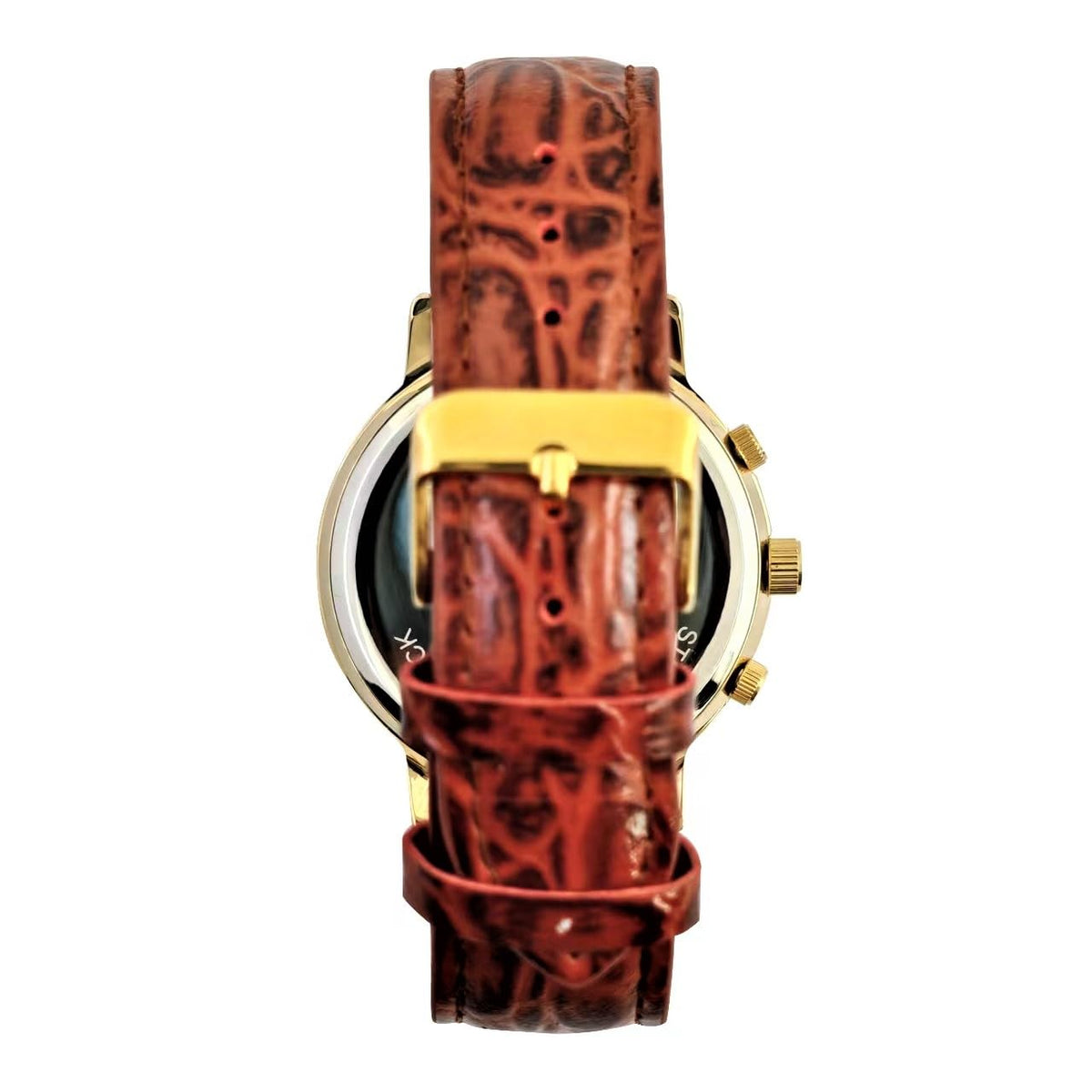Gold Tone Leather Watch W710467