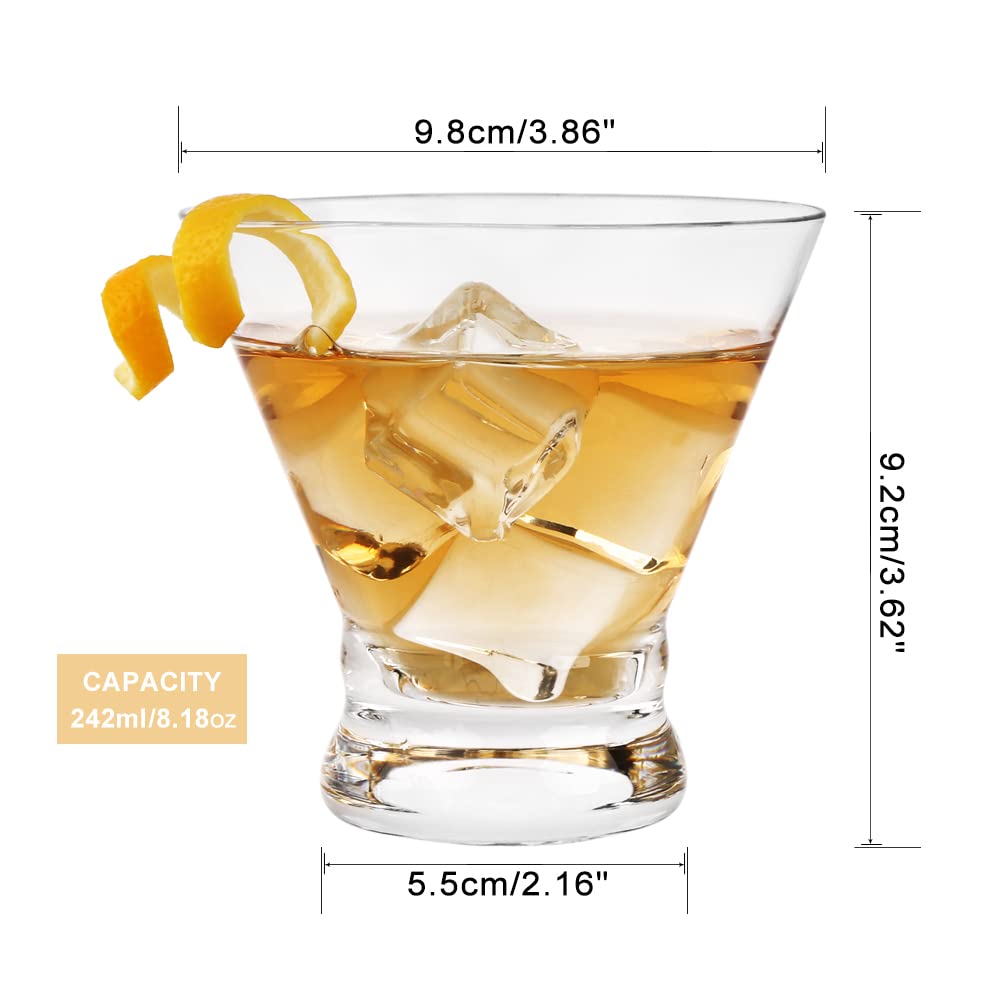Set of 12 8-Ounce Stemless Martini Glasses S158440