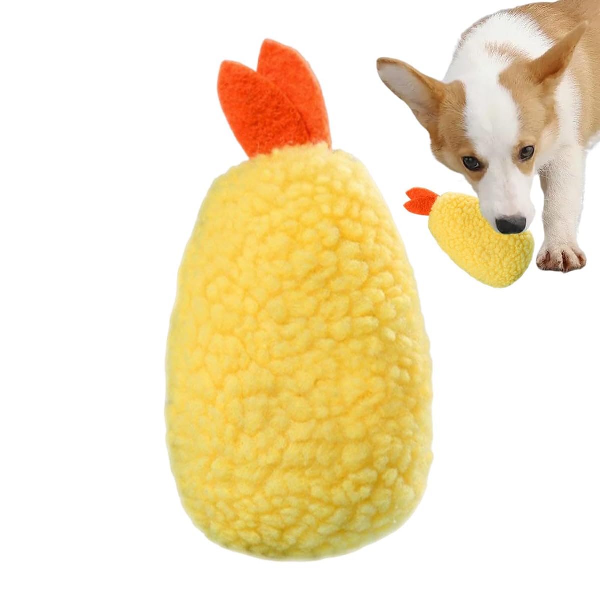 Fried Shrimp Shaped Plush Squeaky Dog & Cat Toy F9446