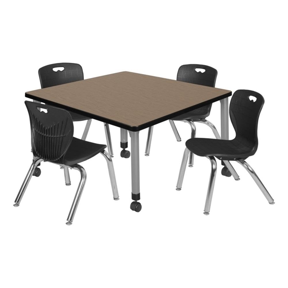 36" Square Mobile Table with 4 Stack Chairs K41401