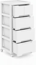 4-Tier Plastic Drawers with Wheels K8131