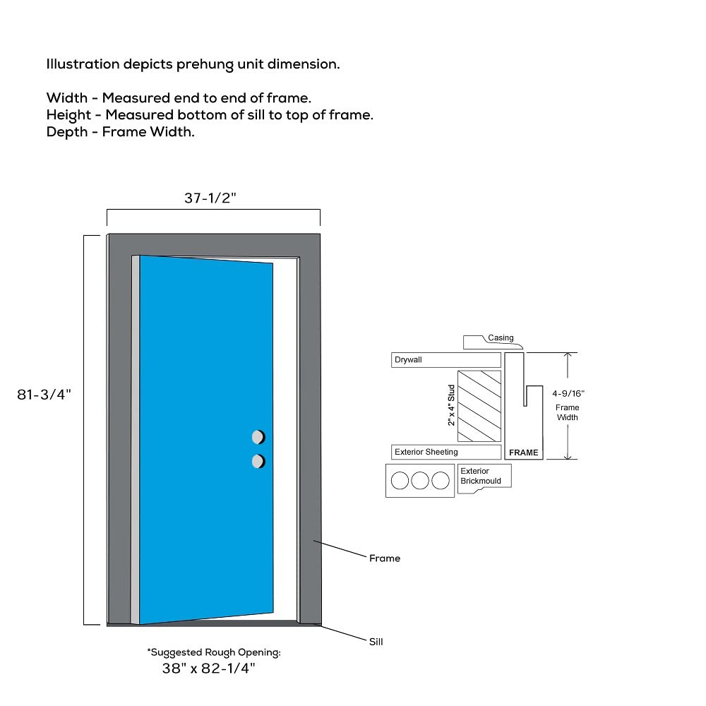 Steel Primed Left-Hand Inswing 1/2 Lite 2-Panel Prehung Front Door 36" x 80" O74217