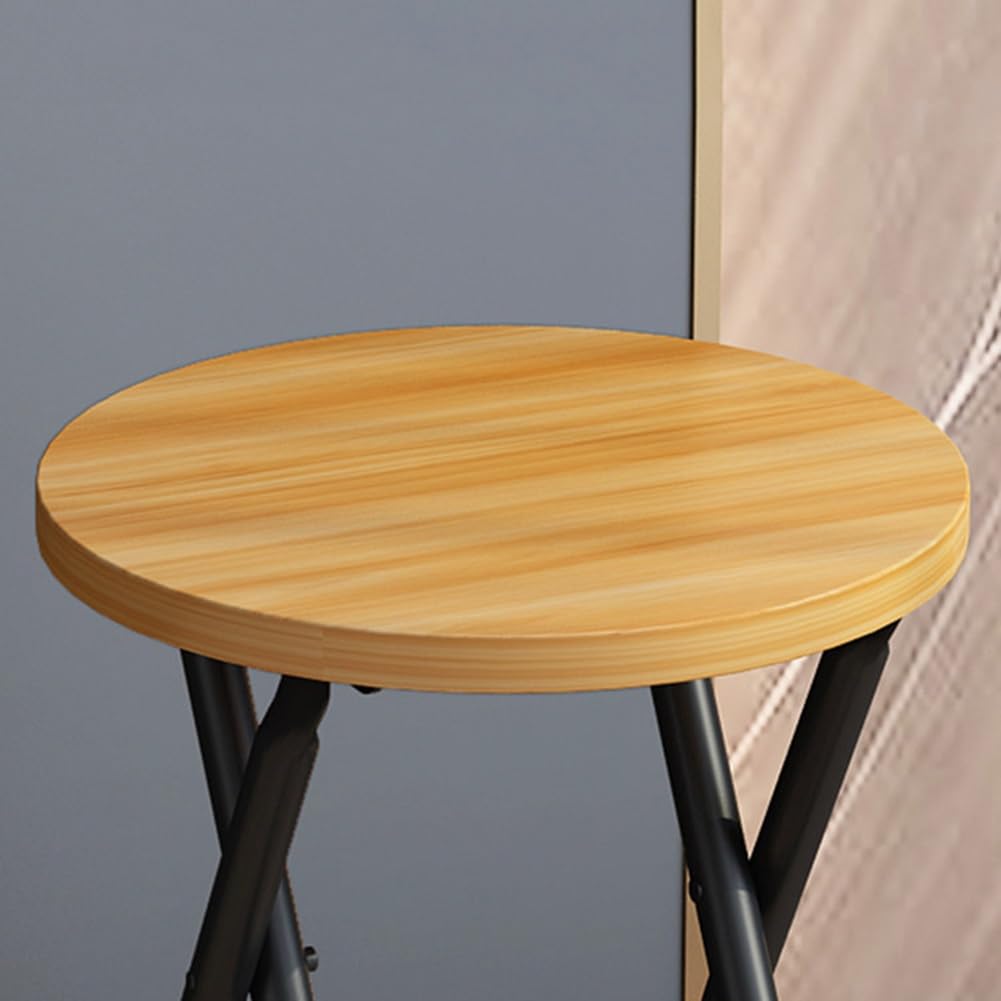 Folding 18 Inch Round Wooden Seat Stool I386