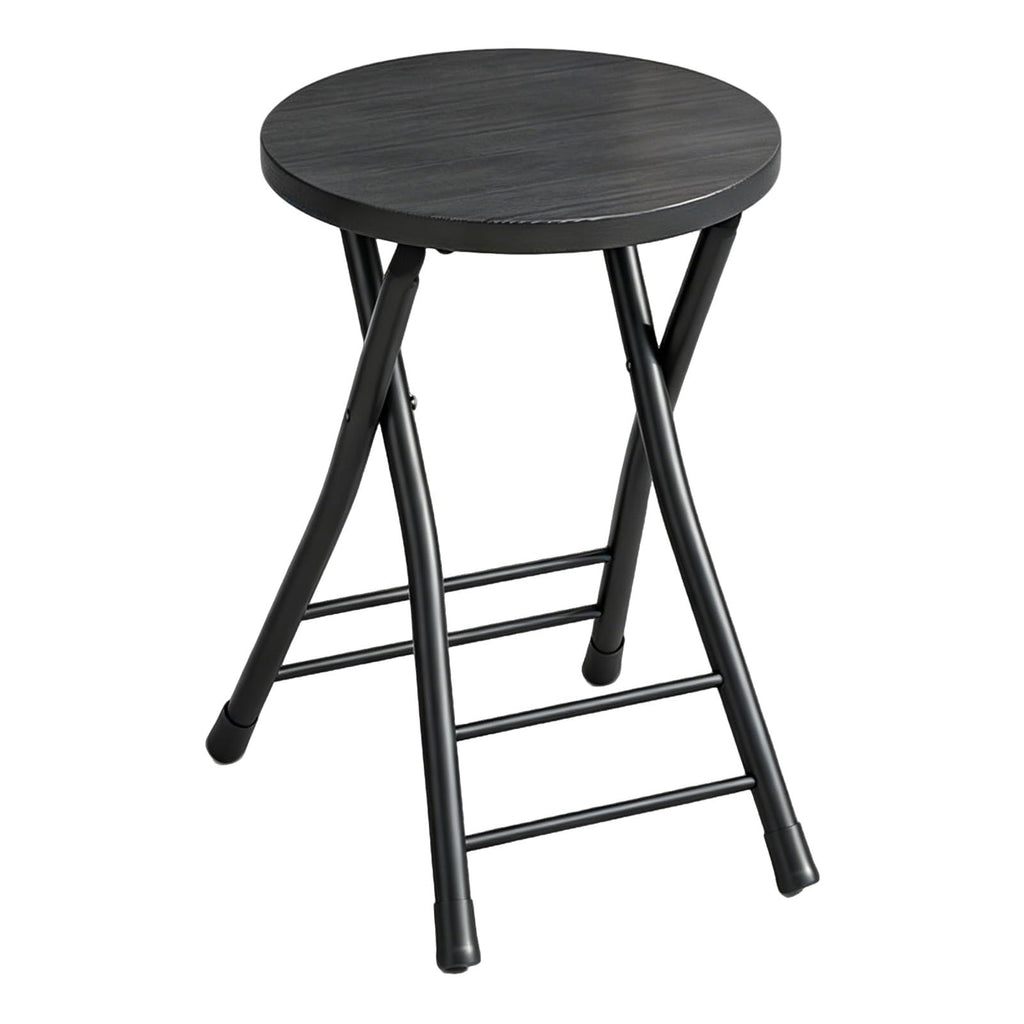 Folding 18 Inch Round Wooden Seat Stool I386