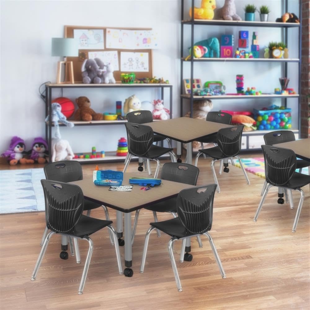 36" Square Mobile Table with 4 Stack Chairs K41401