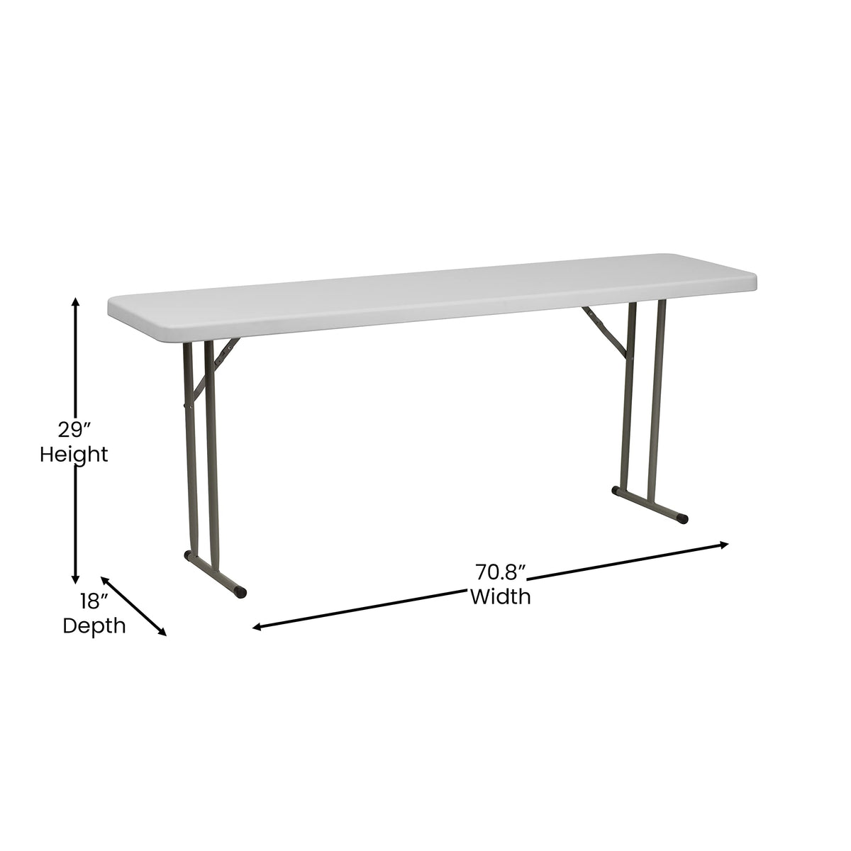 6-Foot Rectangle Granite White Plastic Folding Training Table K8639