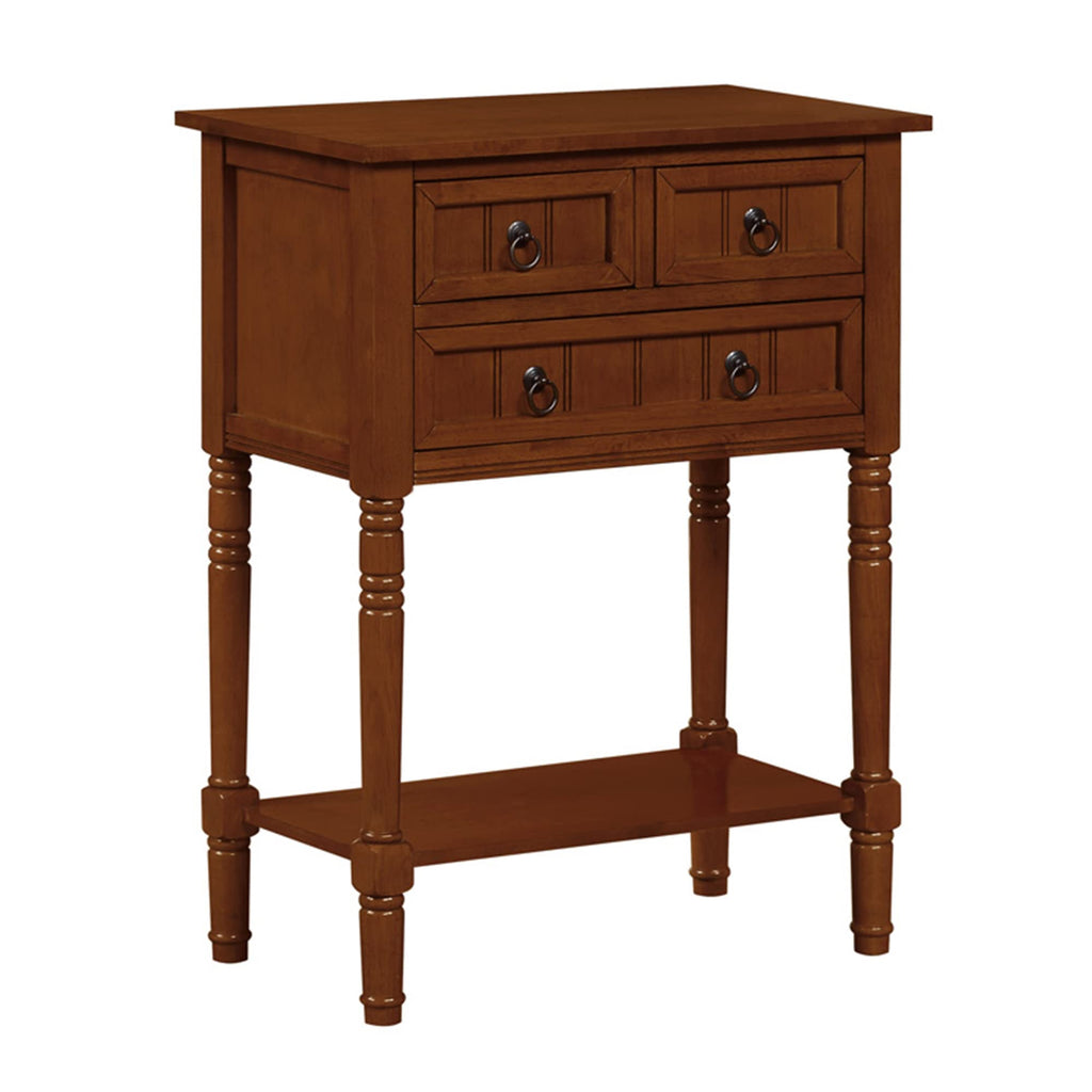 Cherry Hall Table with 3 Storage Drawers and Shelf U211