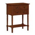 Cherry Hall Table with 3 Storage Drawers and Shelf U211