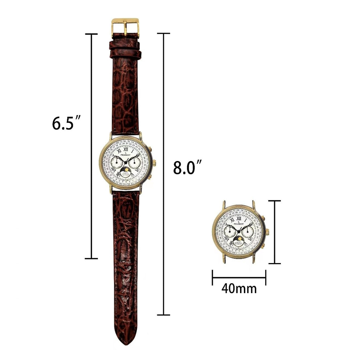 Gold Tone Leather Watch W710467