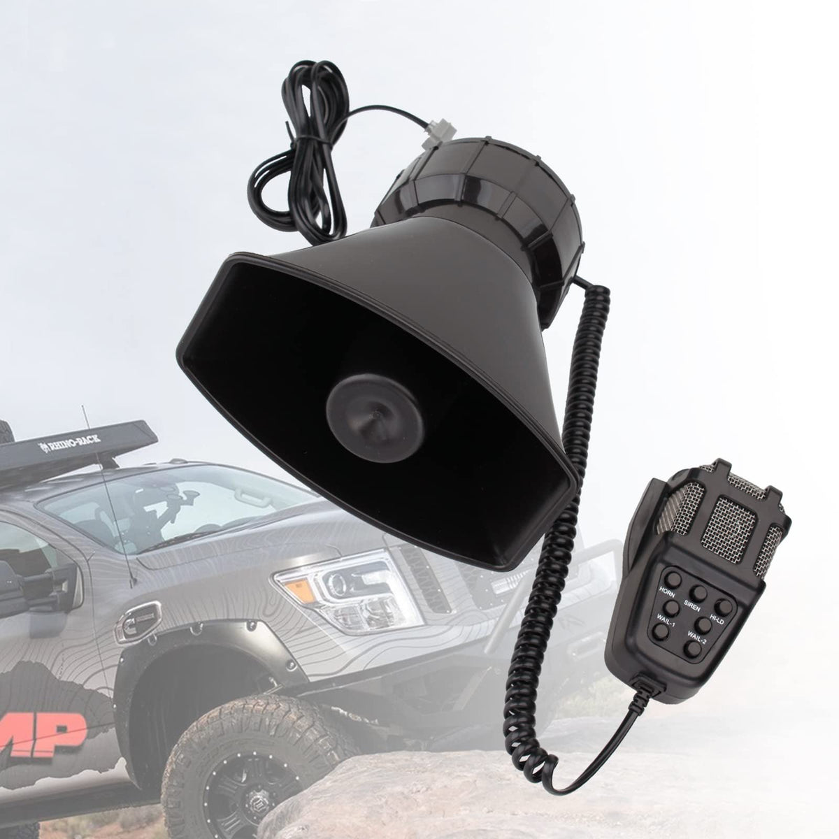 7 Tone Car Siren PA System Megaphone Speaker P841685