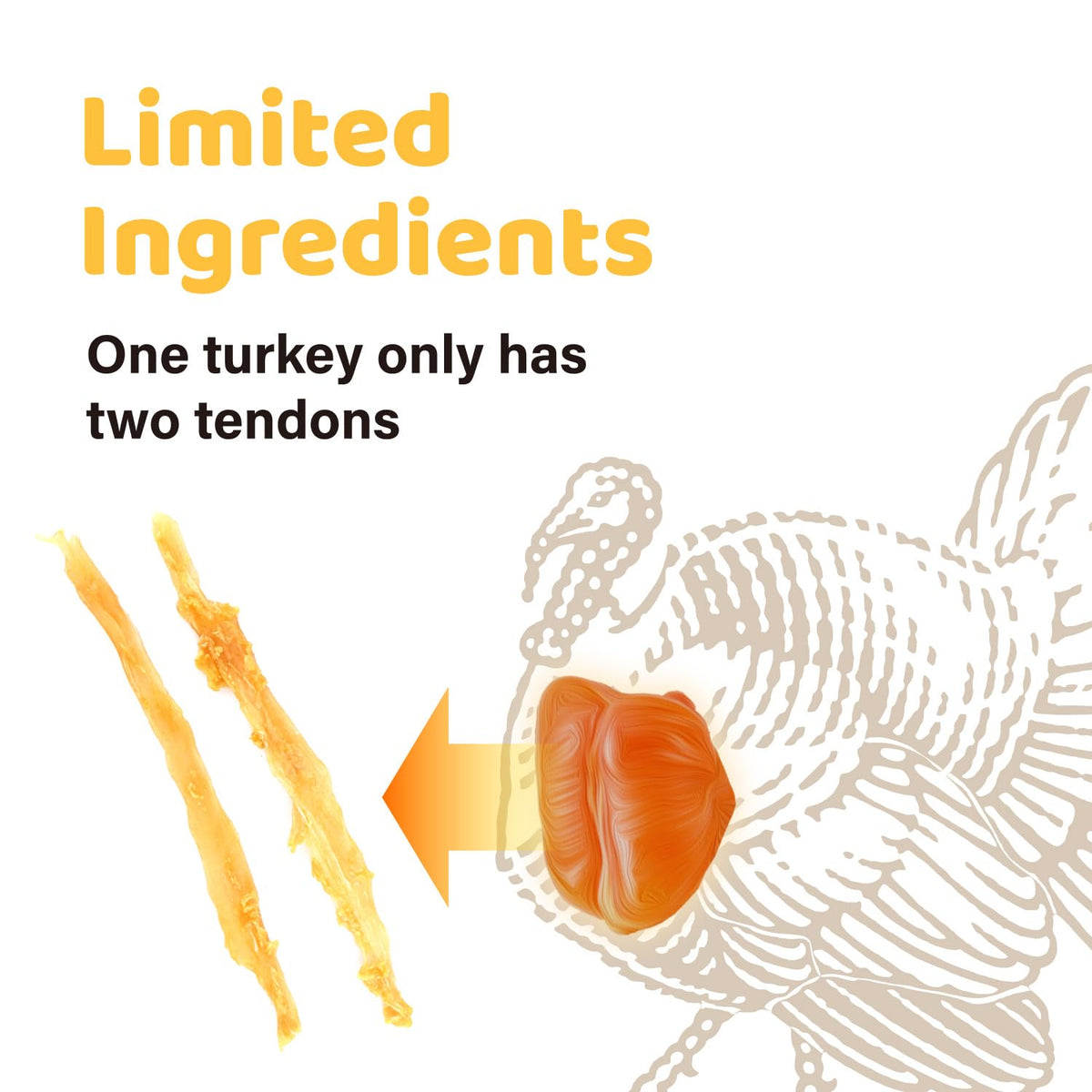 Turkey Tendon Dog Chew Strips I146