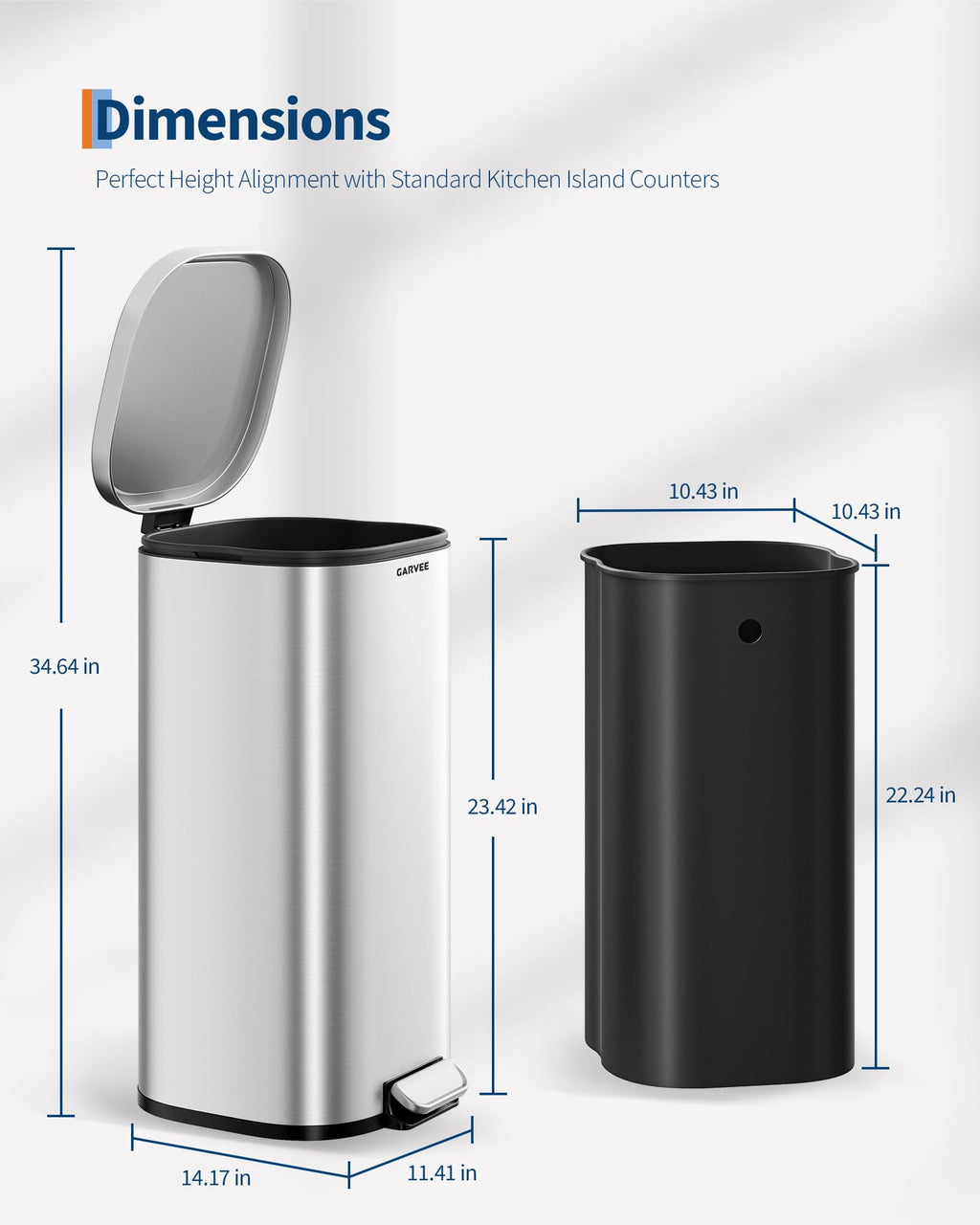 8 Gal Stainless Steel Kitchen Trash Can I962923