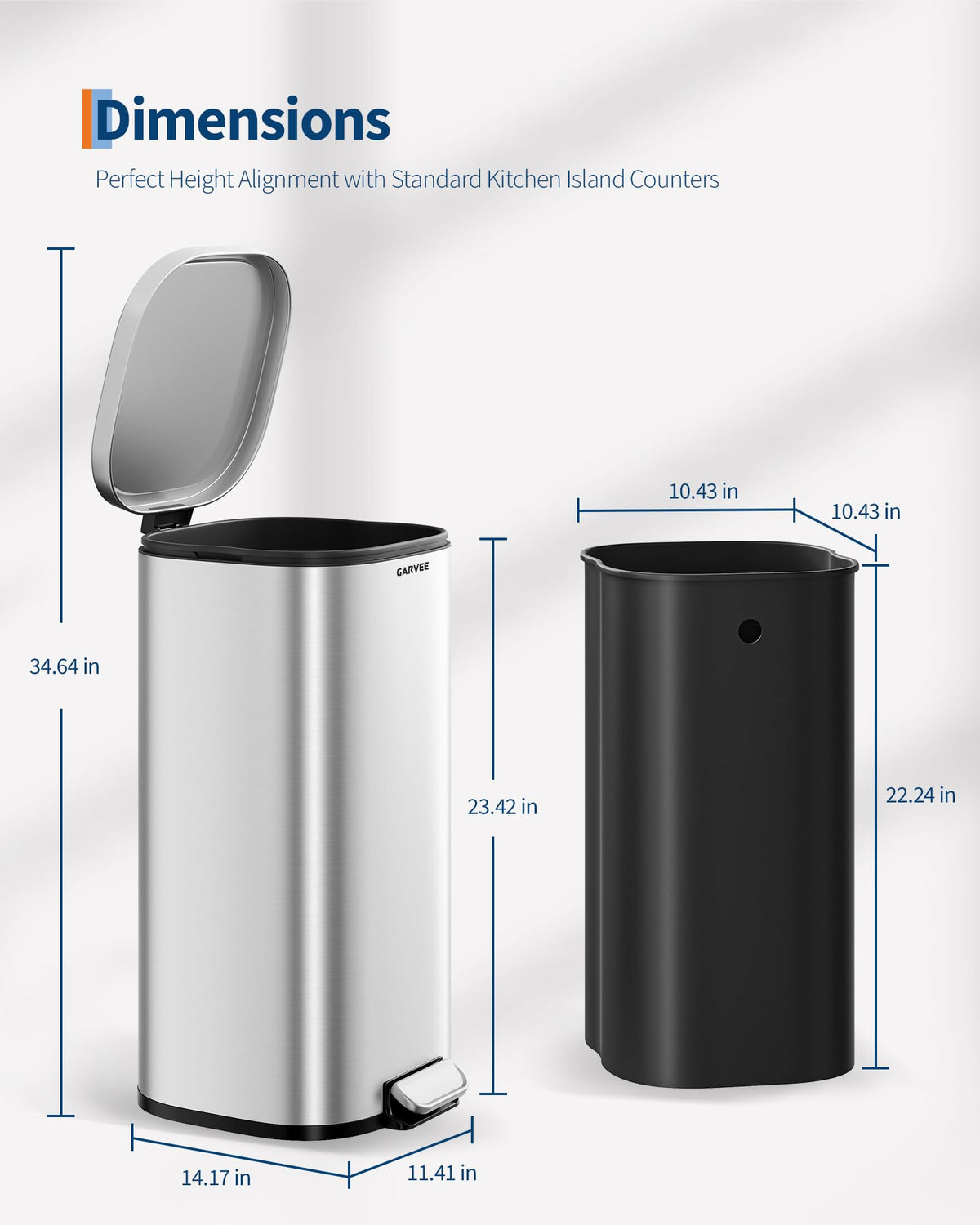 8 Gal Stainless Steel Kitchen Trash Can I962923