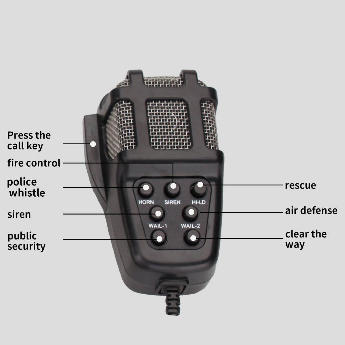 7 Tone Car Siren PA System Megaphone Speaker P841685