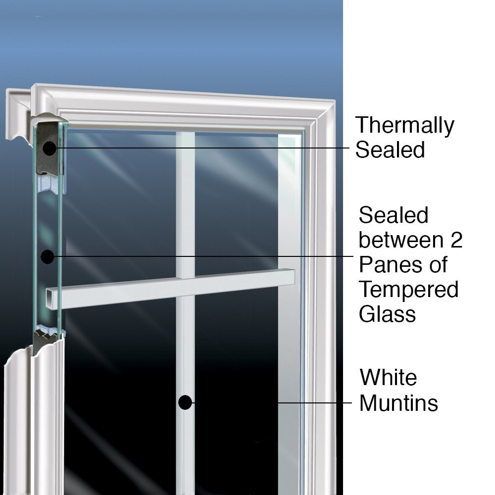 Steel Primed Left-Hand Inswing 1/2 Lite 2-Panel Prehung Front Door 36" x 80" O74217
