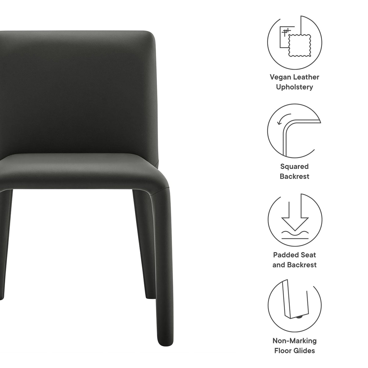Black Faux Leather Dining Chair N9080