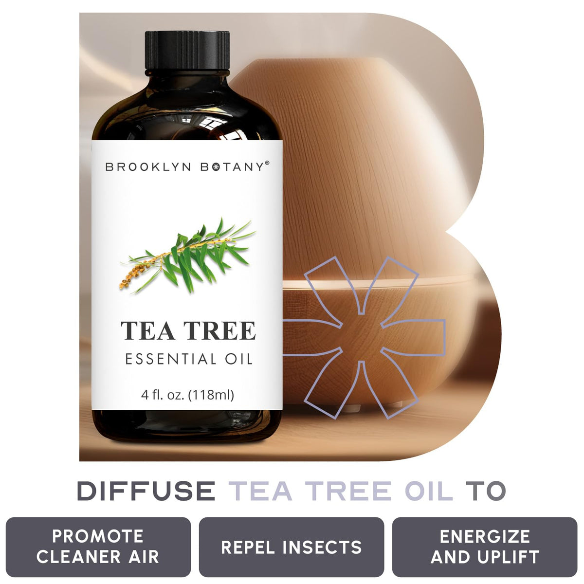 Lavender & Tea Tree Essential Oils 4 Fl Oz Pack of 2 G887257