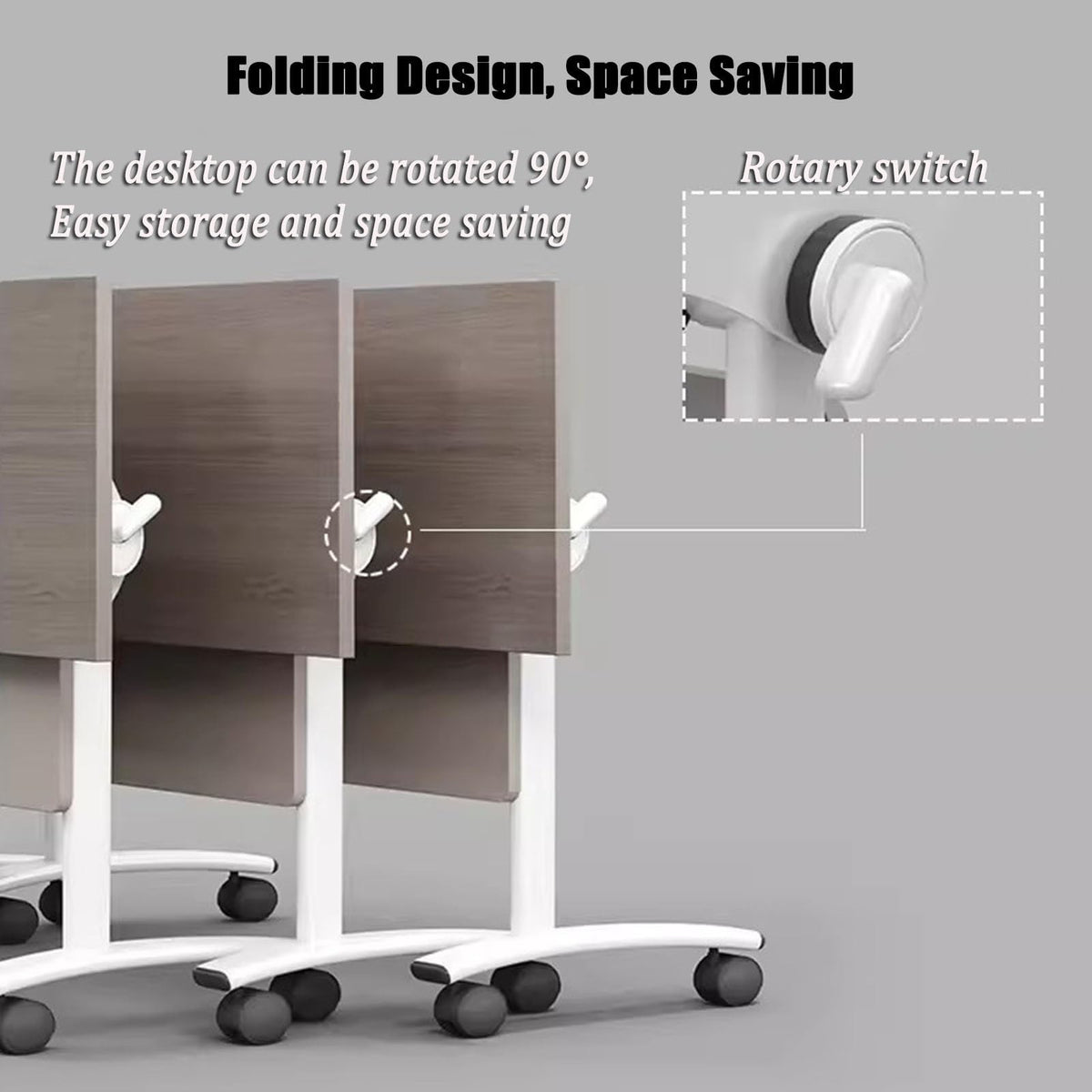 Gray Wood Folding Table with Steel Frame Z646760