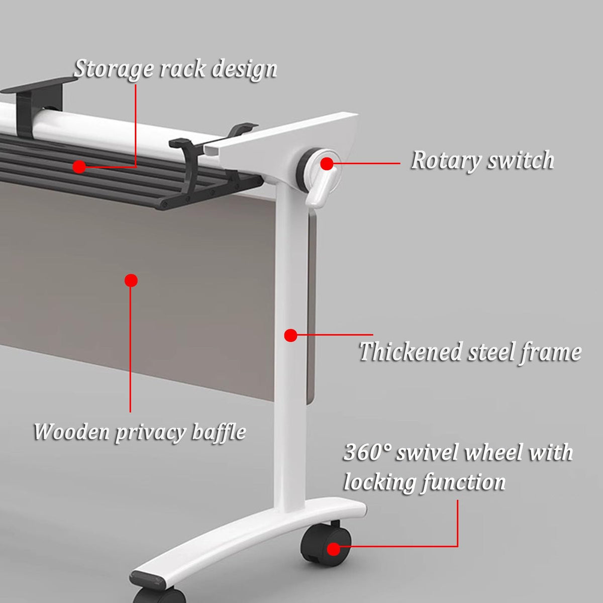 Gray Wood Folding Table with Steel Frame Z646760