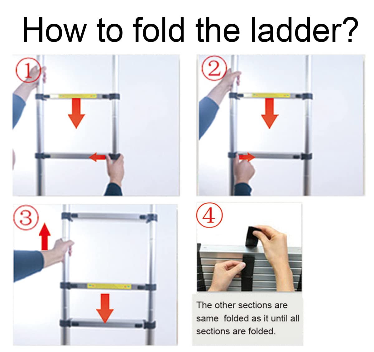 Aluminum Telescoping Extension Ladder 330LB Gray D2102