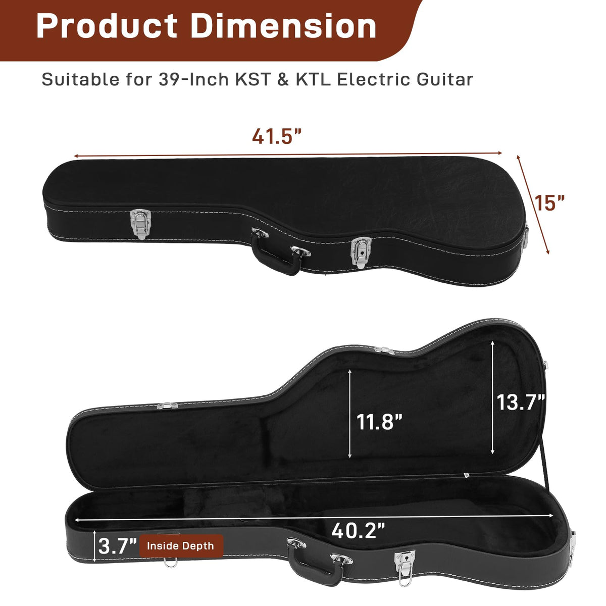 39-Inch Electric Guitar Hard Case U9299