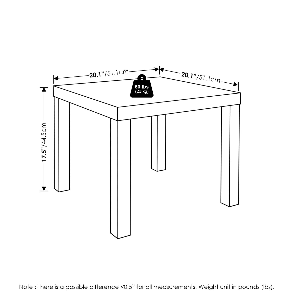 Square Modern End Table M26993