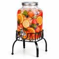 Glass 1 Gallon Drink Dispenser with Stand and Spigot I6192