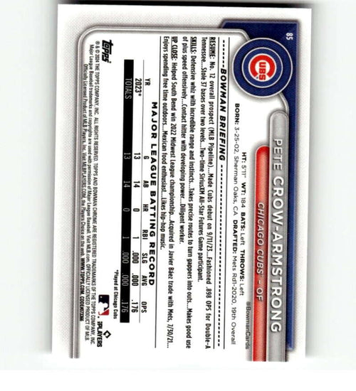 2024 Bowman Chrome Mega Box Mojo Refractor Baseball Trading Card P67496