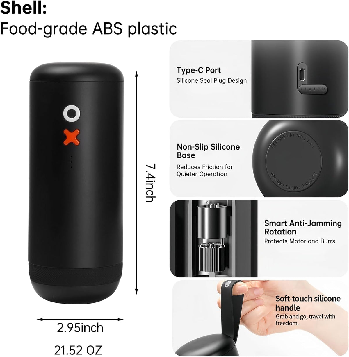 Portable Electric Conical Burr Coffee Grinder W30699