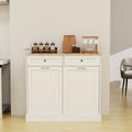 White Double Tilt Out Trash Cabinet with 2 Drawers B7798