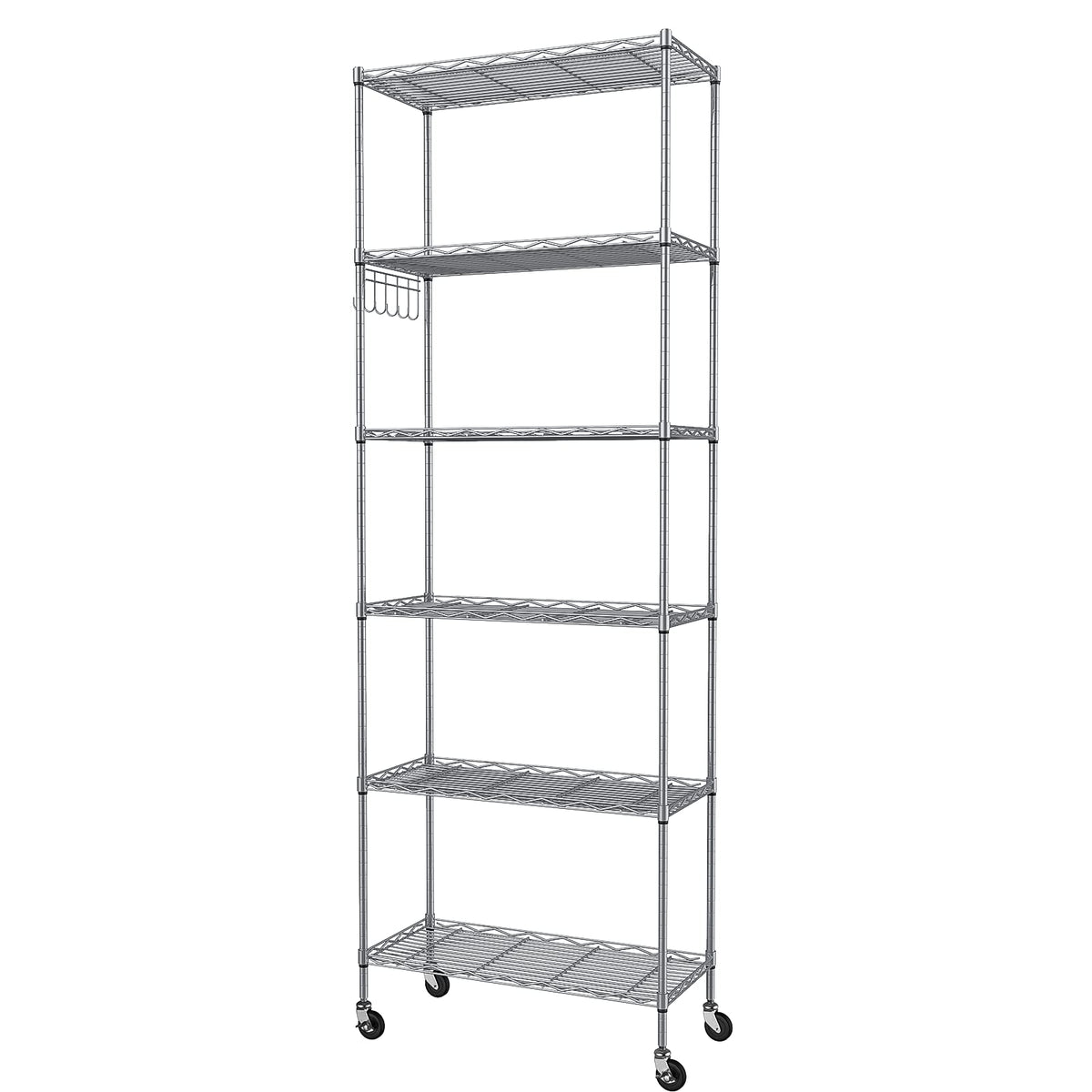 6-Tier Wire Shelving Unit with Caster Wheels O4213