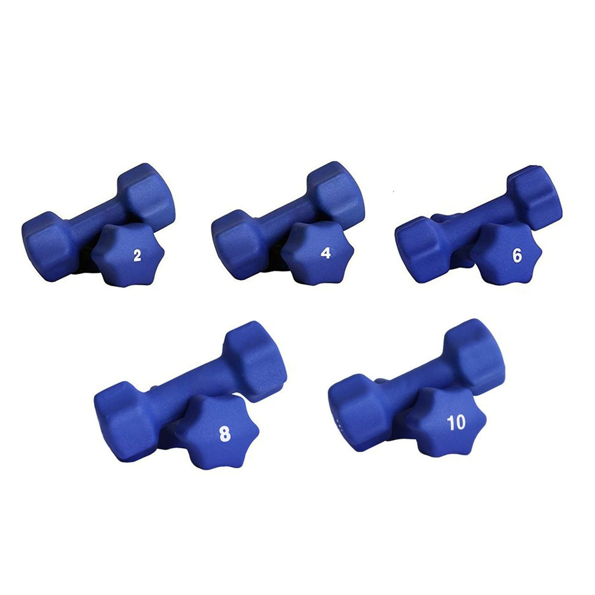 Blue Neoprene Dumbbell Set 5 Pairs D197560