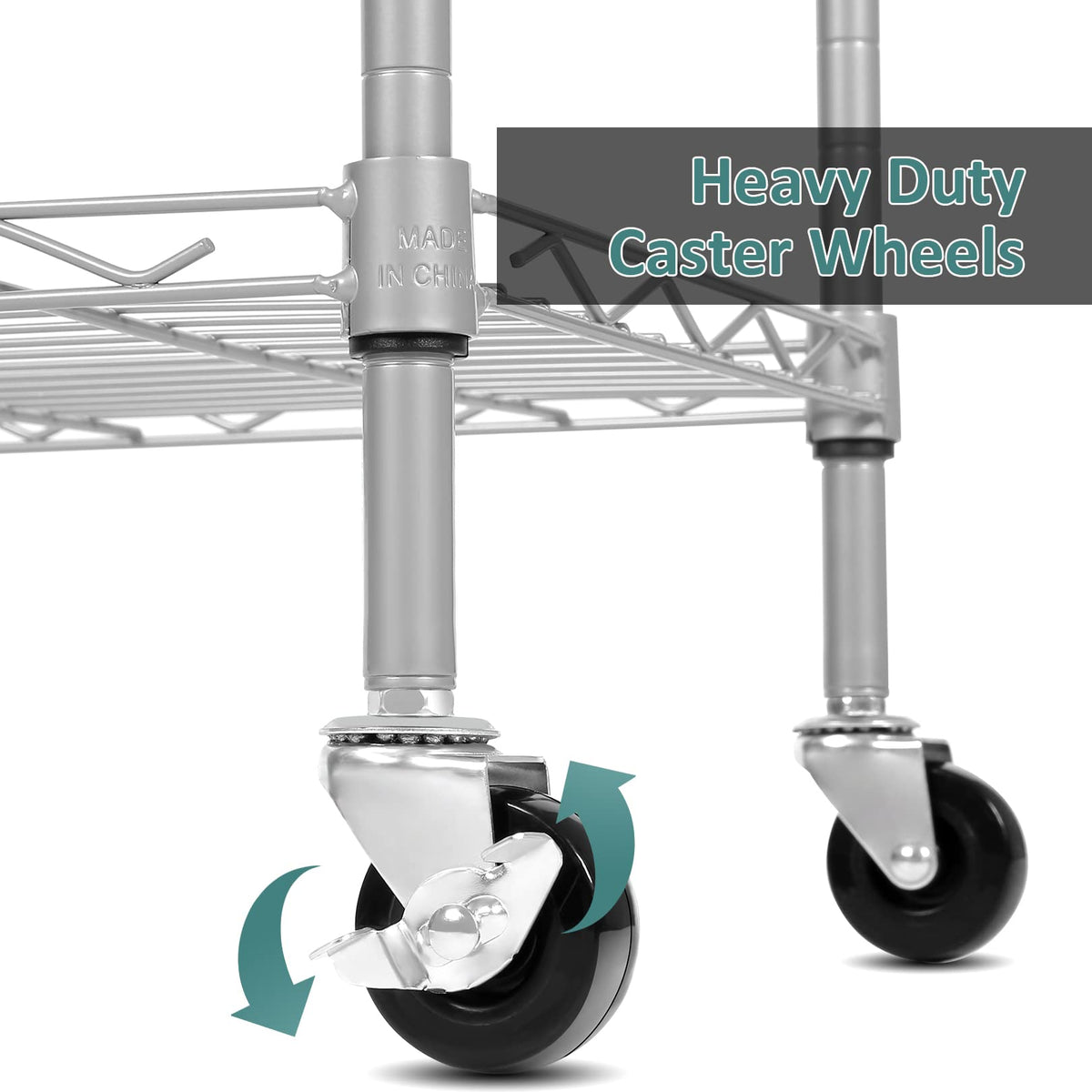 6-Tier Wire Shelving Unit with Caster Wheels O4213
