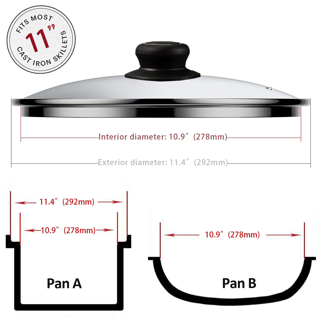 11 Inch Tempered Glass Pan Lid T204