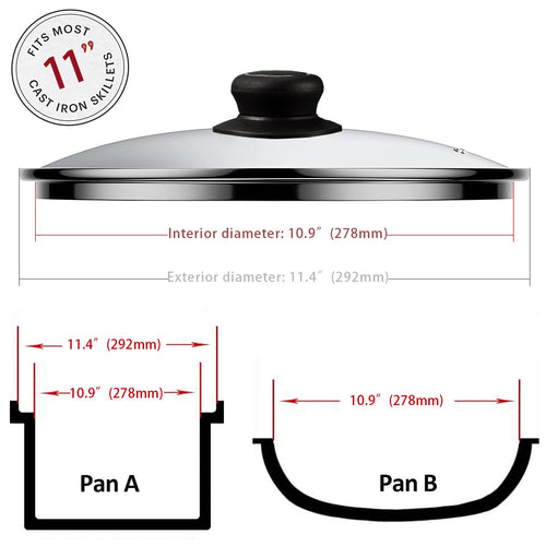 11 Inch Tempered Glass Pan Lid T204