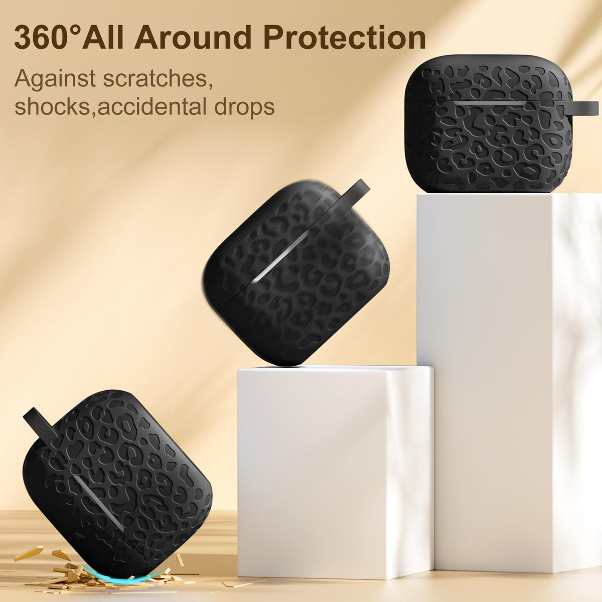 Black AirPod 3rd Generation Case with Keychain H3848