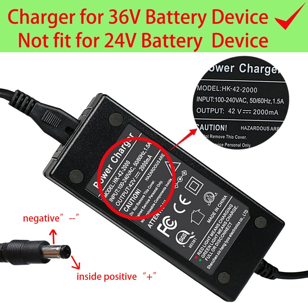 42V 2A DC Power Adapter for 36V Electric Bike Lithium Battery Charger E75229
