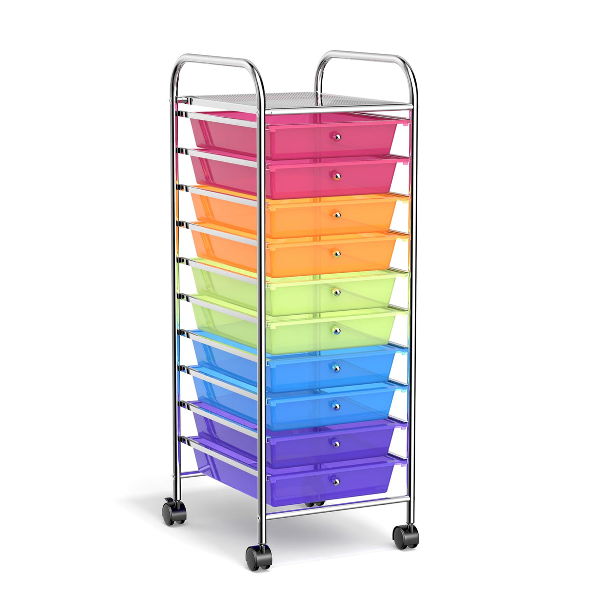 10 Drawer Multicolor Rolling Storage Cart I19787