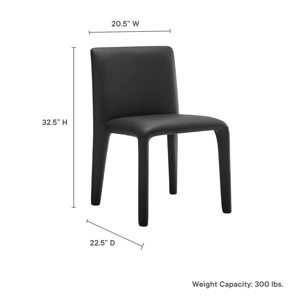Black Faux Leather Dining Chair N9080