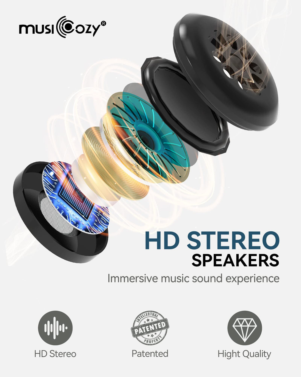 3D Bluetooth Sleep Mask with HD Stereo Sound, 2 Packs K84747