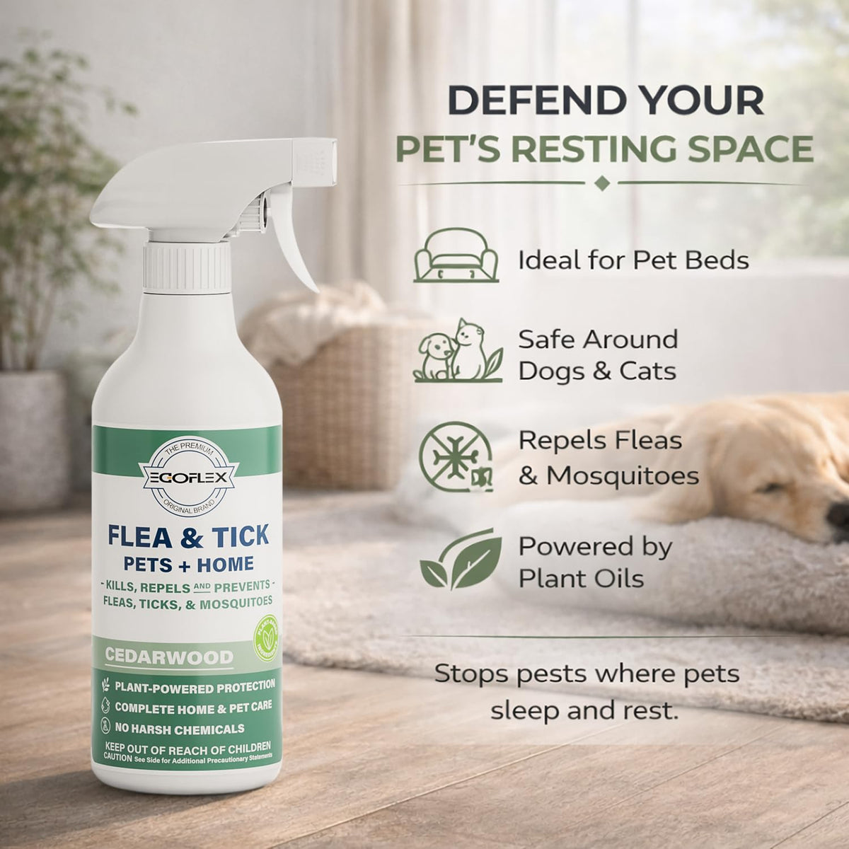 Plant-Based Flea Spray with Cedarwood Scent 16 Oz T191922