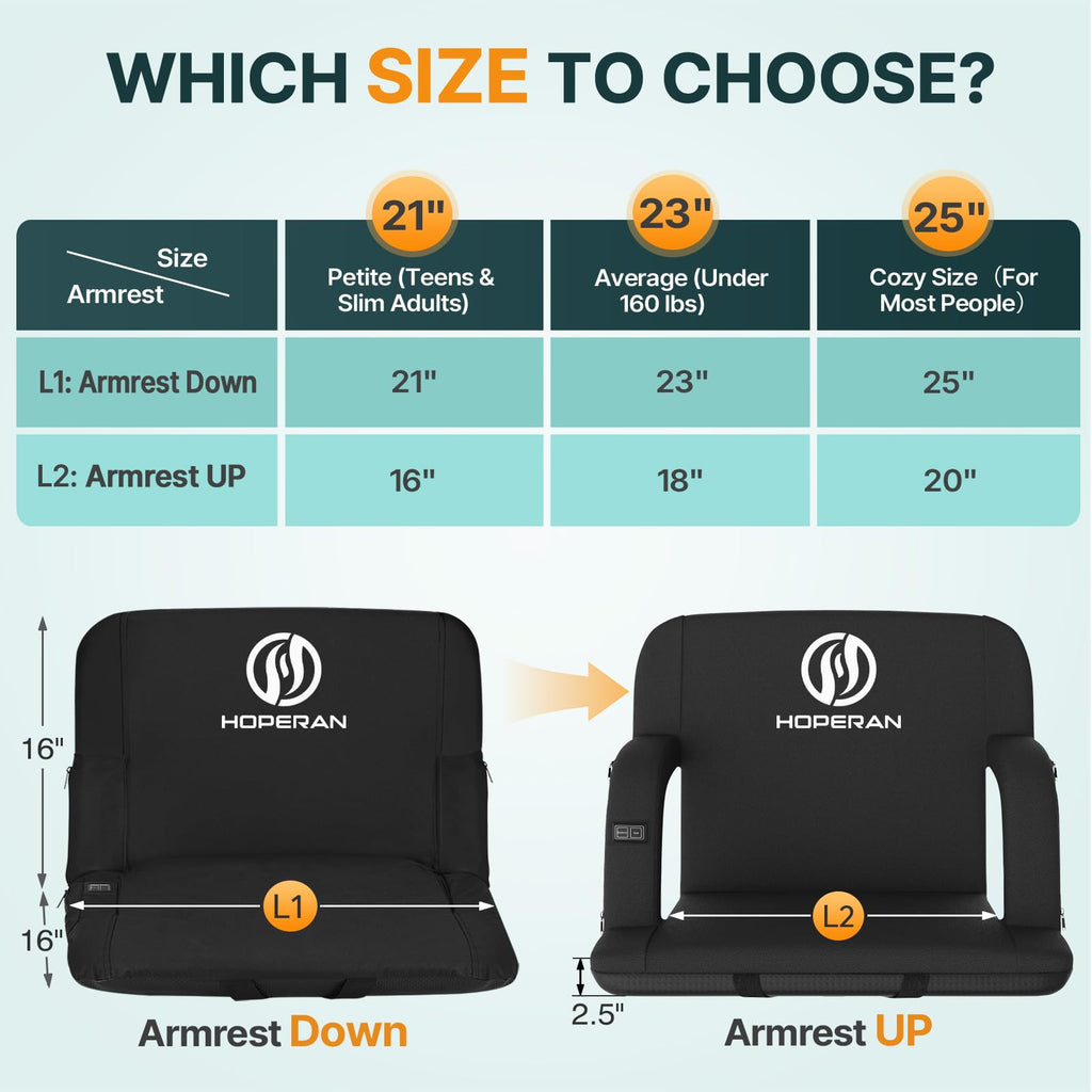 Heated Stadium Seats for Bleachers with Power Bank H76167