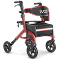 Red 8" All-Terrain Rollator Walker V8977
