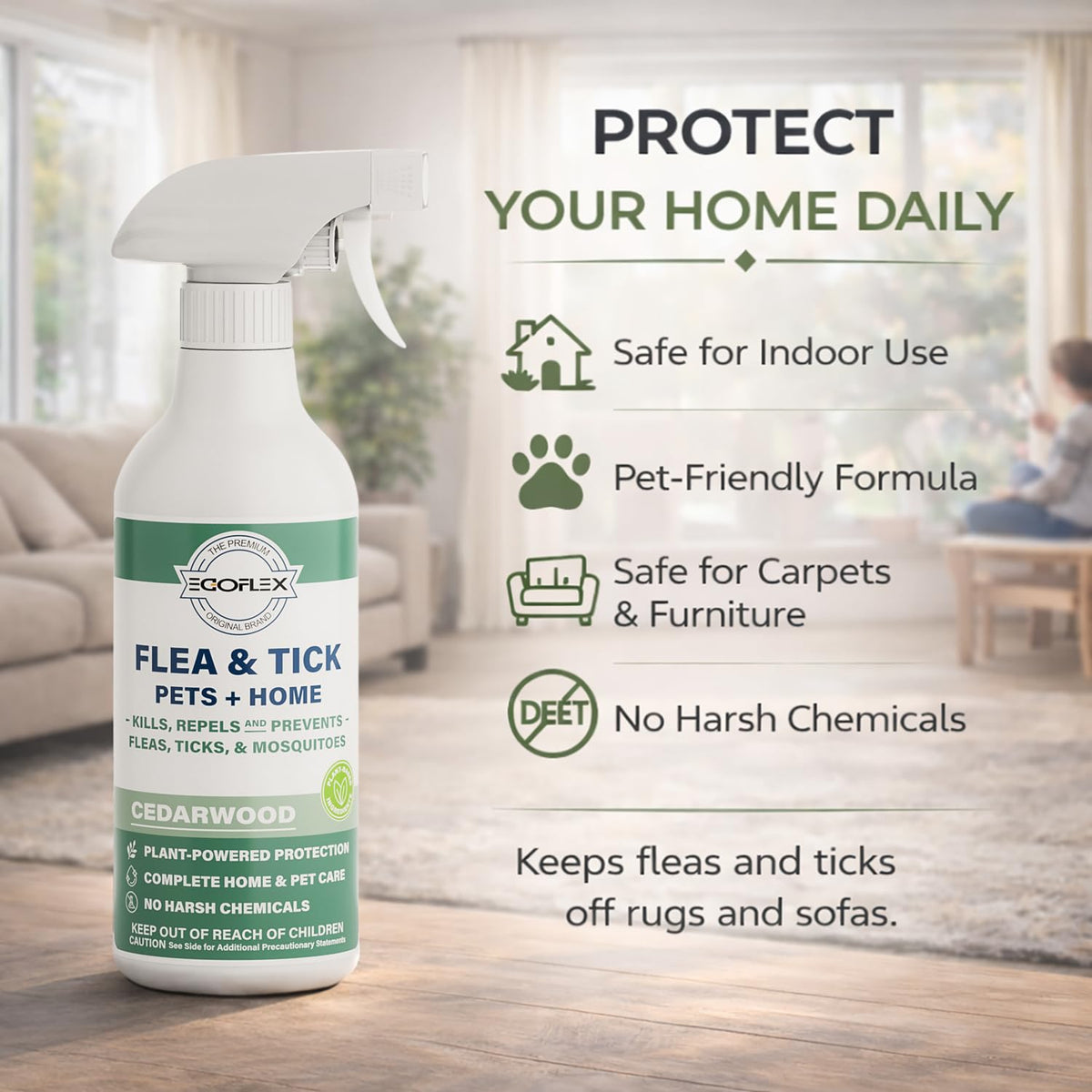 Plant-Based Flea Spray with Cedarwood Scent 16 Oz T191922