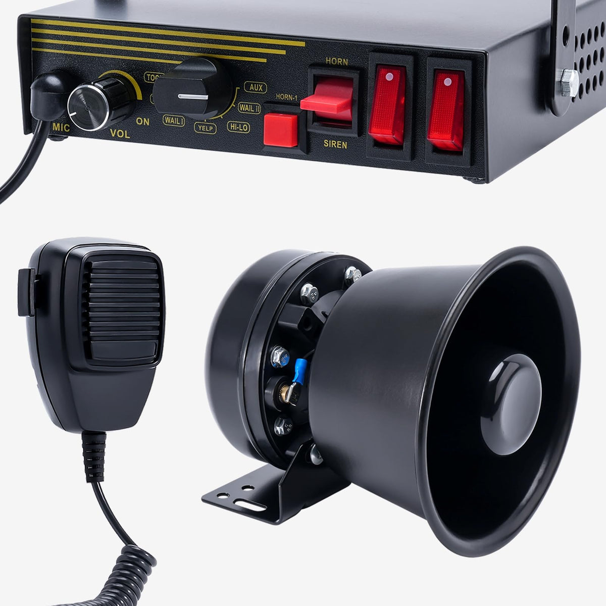 200W 12V 9 Tone Emergency Siren System L3861