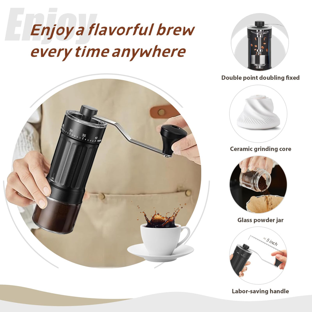 Manual Coffee Grinder with Ceramic Conical Burr X1130