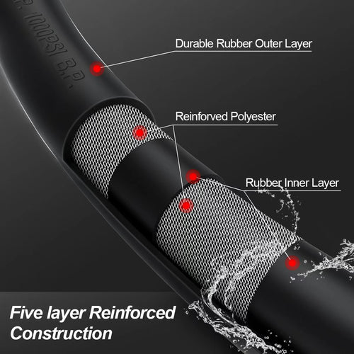 100FT x 3/4" Heavy Duty Rubber Garden Hose H7074