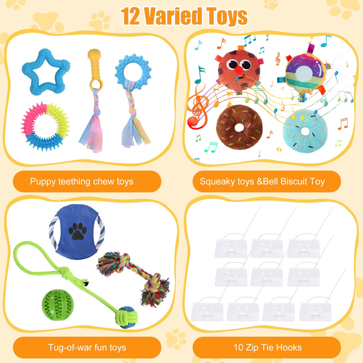 12 Toys Puppy Play Gym with Squeaky Toys S674