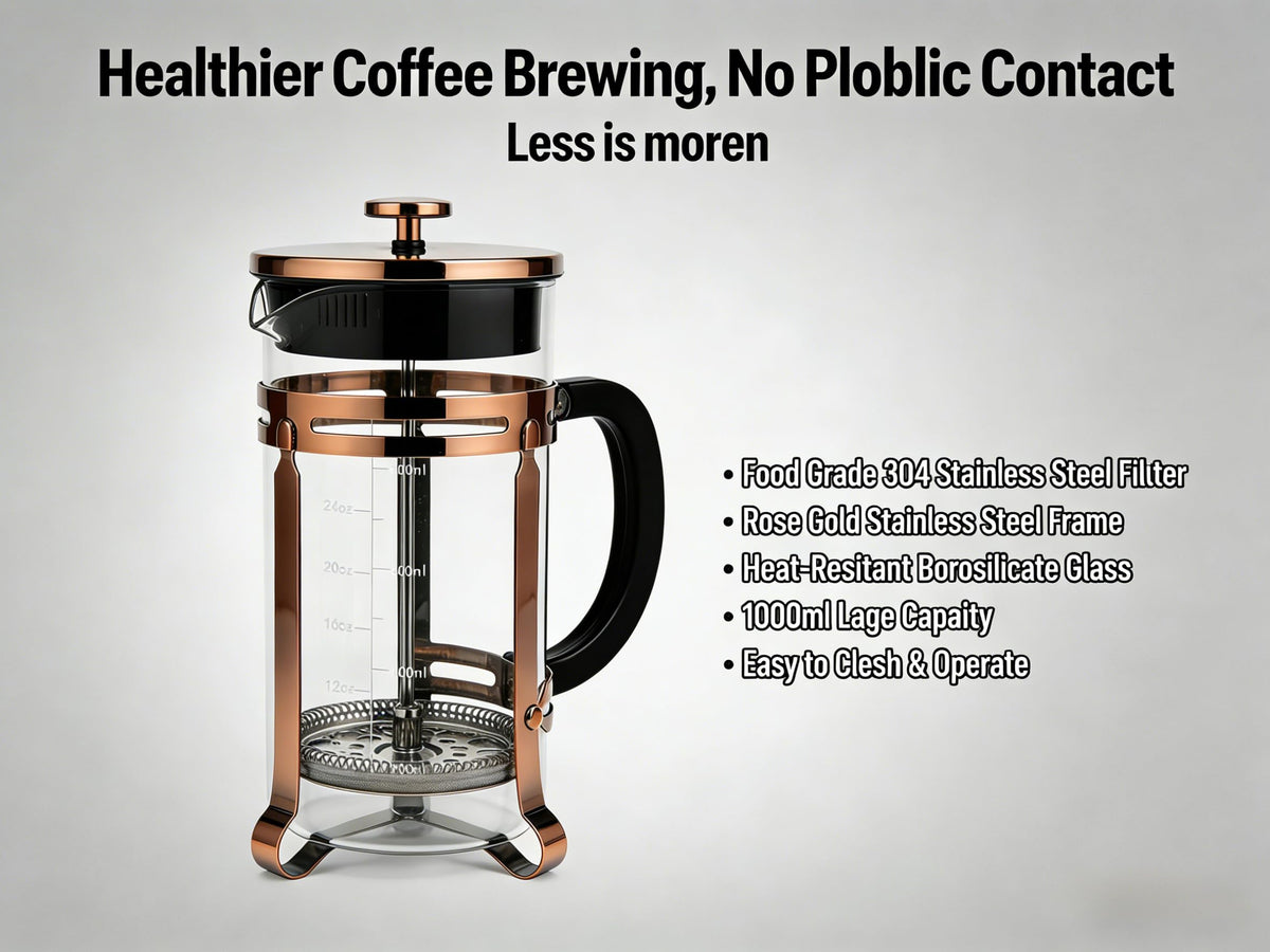 21oz Stainless Steel Glass French Press X8363